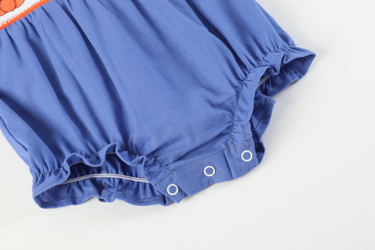 Lil Cactus - Blue Pumpkin Sunflower Smocked Collared Romper