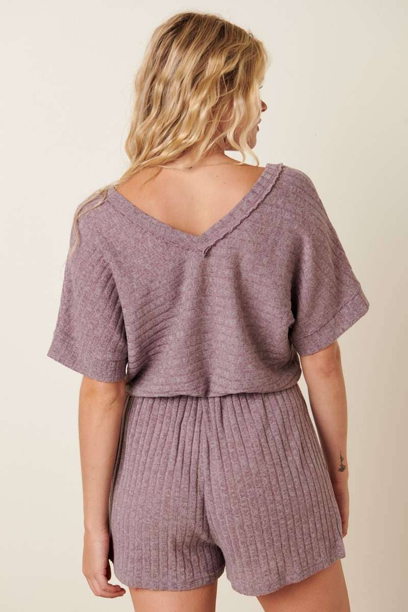 mittoshop - RIB V-NECK DOLMAN SLEEVE ROMPER
