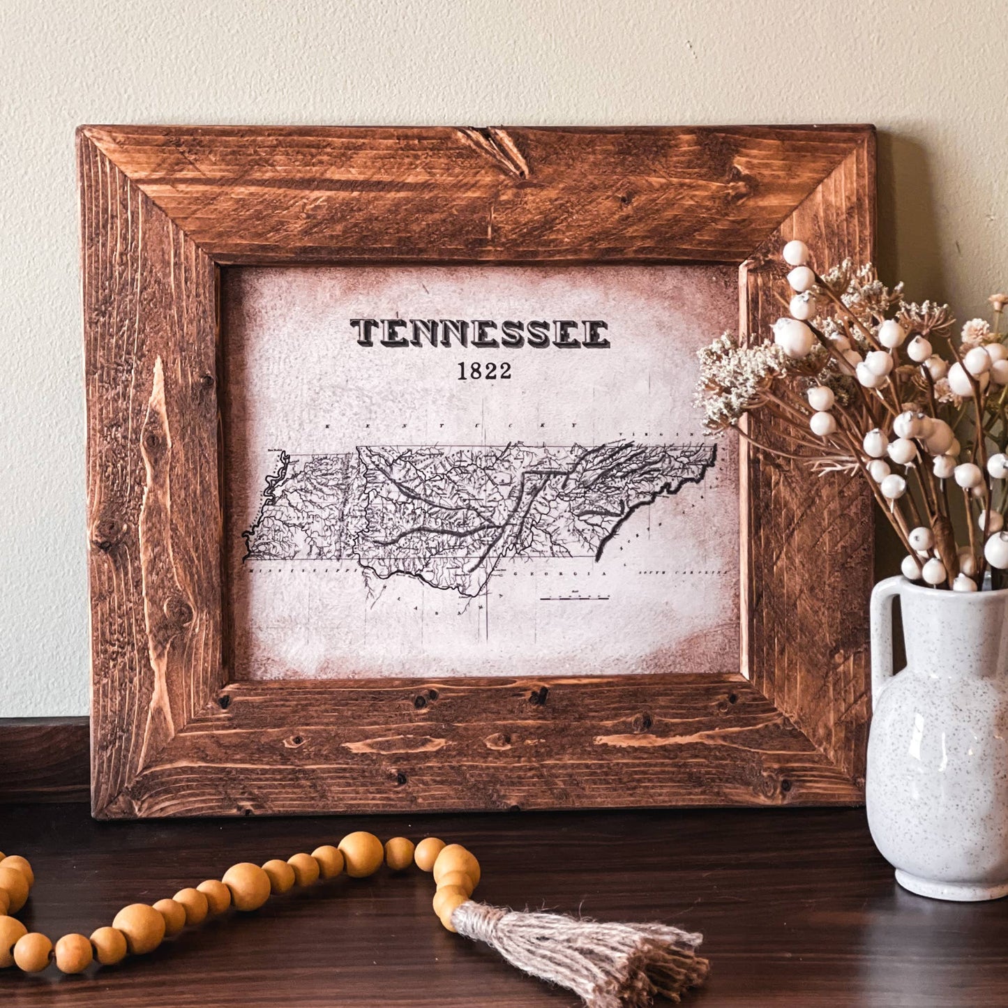 Swinford Designs - Custom Framed Vintage State Map – Handmade USA Wall Art