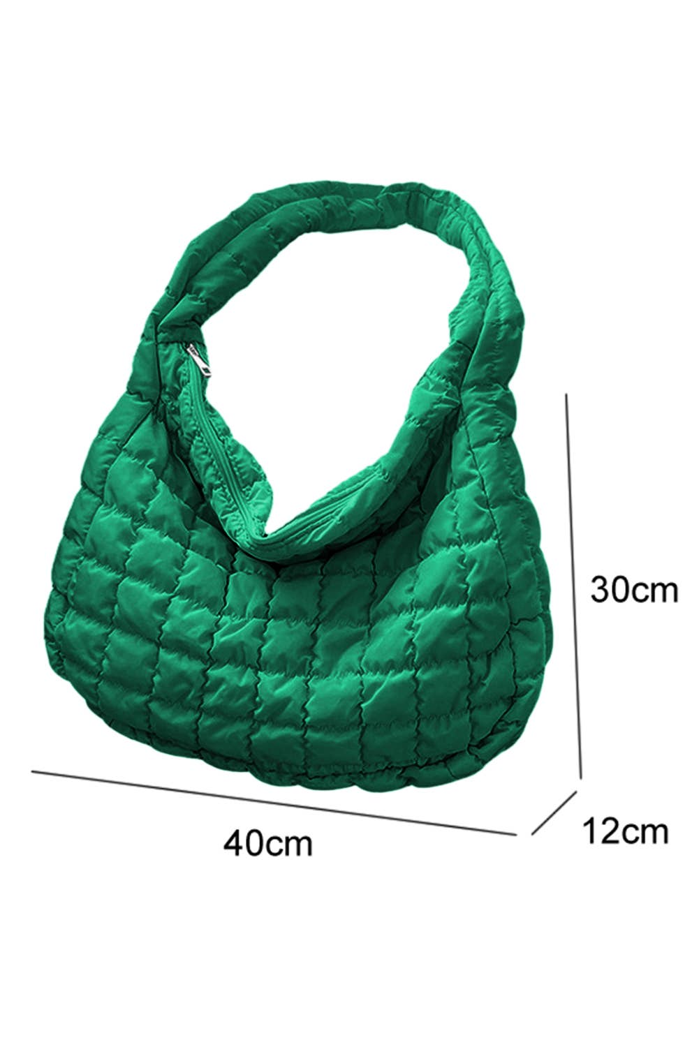 Lovesoft - Quilted Zipper Large Shoulder Bag