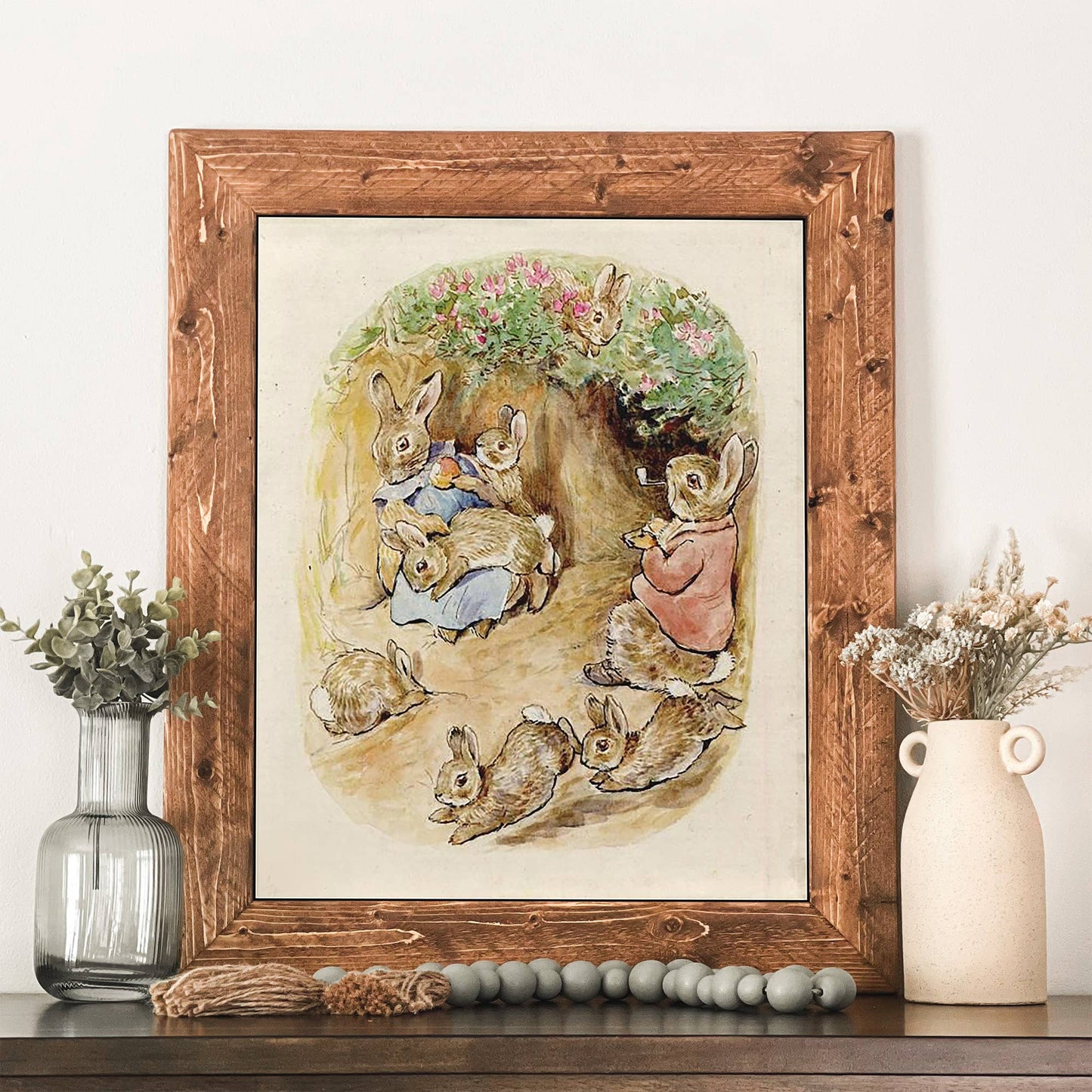 Swinford Designs - Peter Rabbit in Warren Framed Wall Art Vintage Nursery Print