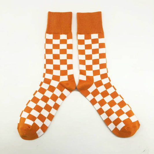Barrel Down South - Orange and White Tennessee Checker Socks