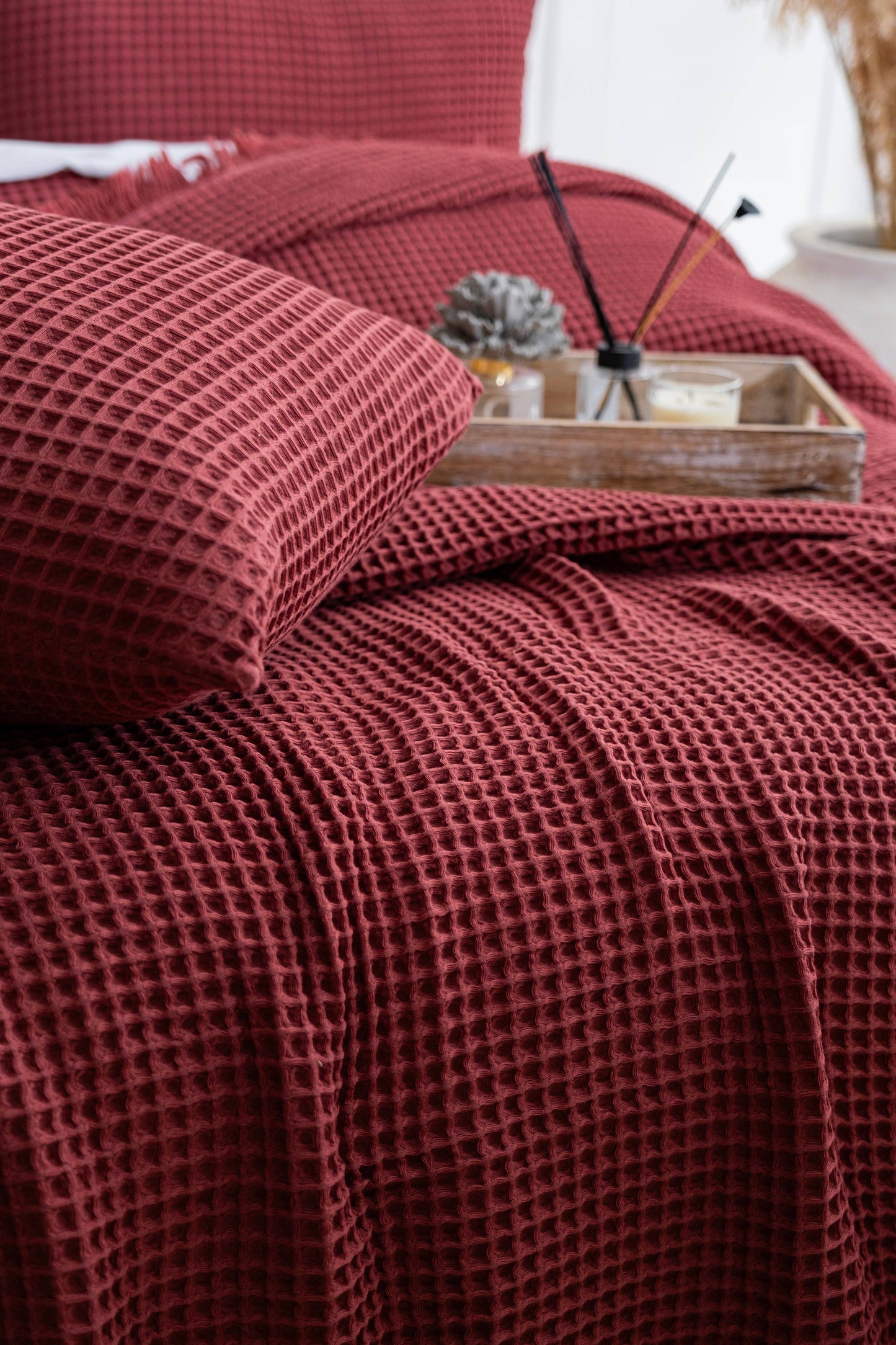 Naturloom - GOTS Certified Organic Cotton Waffle Blanket, Turkish Cotton Bedspread