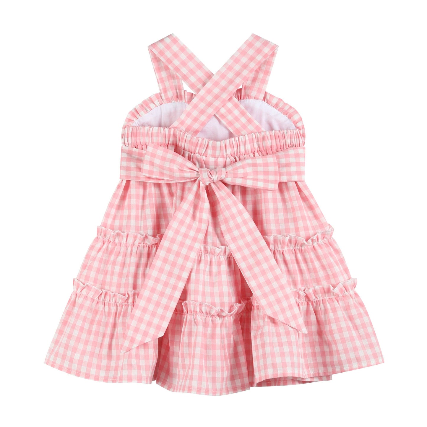 Lil Cactus - Pink Gingham Check Layered Sundress