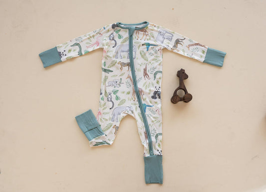 SOL Baby Clothing & Accessories - Zoo Bamboo Zipper Romper