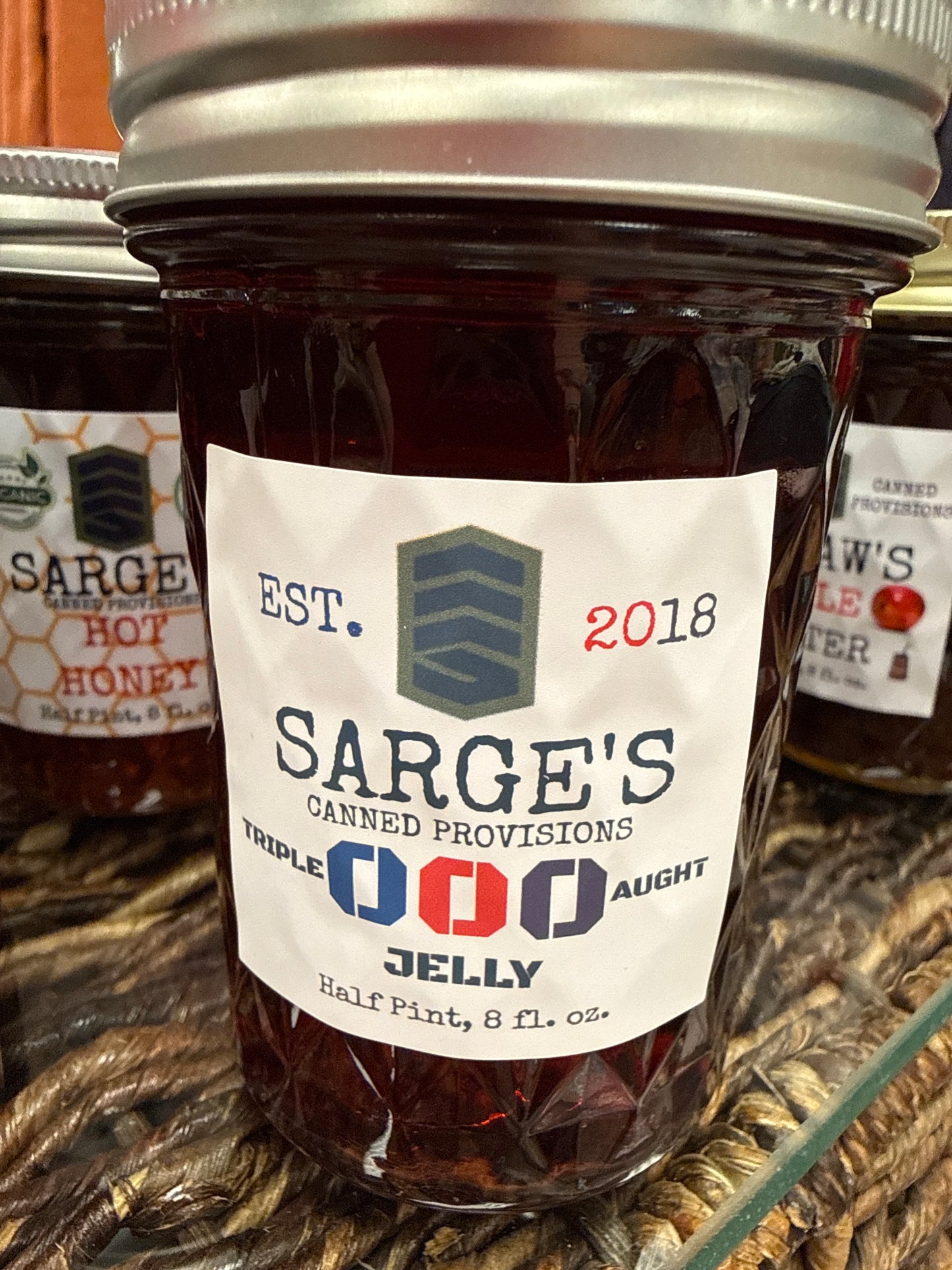 Sarge’s jelly, jam, hot honey and apple butter