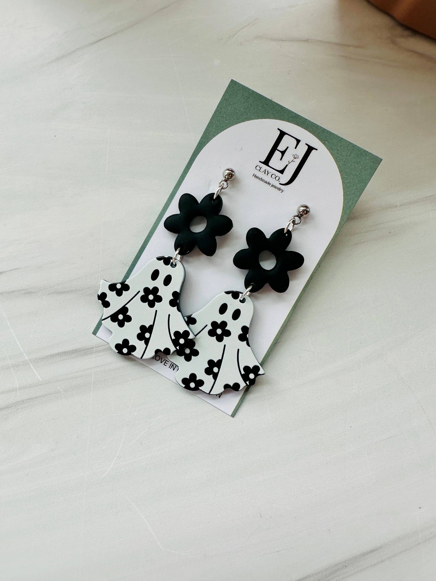 EJ Clay Co - Acrylic Flower Ghost Dangles