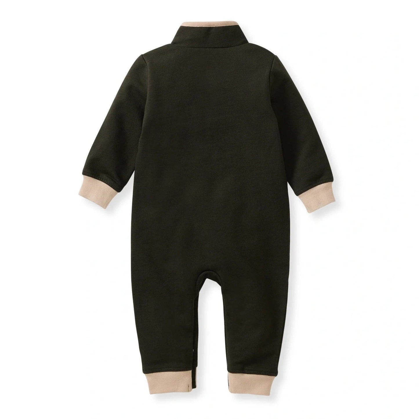 Burt's Bees Baby - Organic Quarter Zip Baby Boy Jumpsuit - Shadow