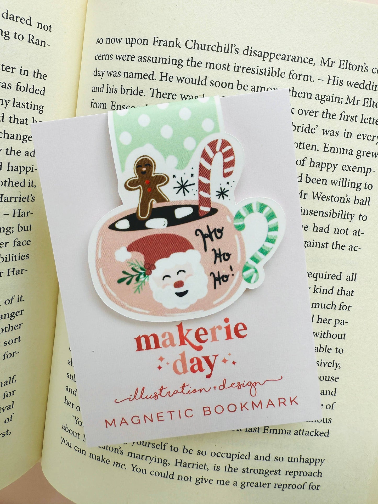 Makerie Day - Hot Cocoa Santa Mug Magnetic Bookmark