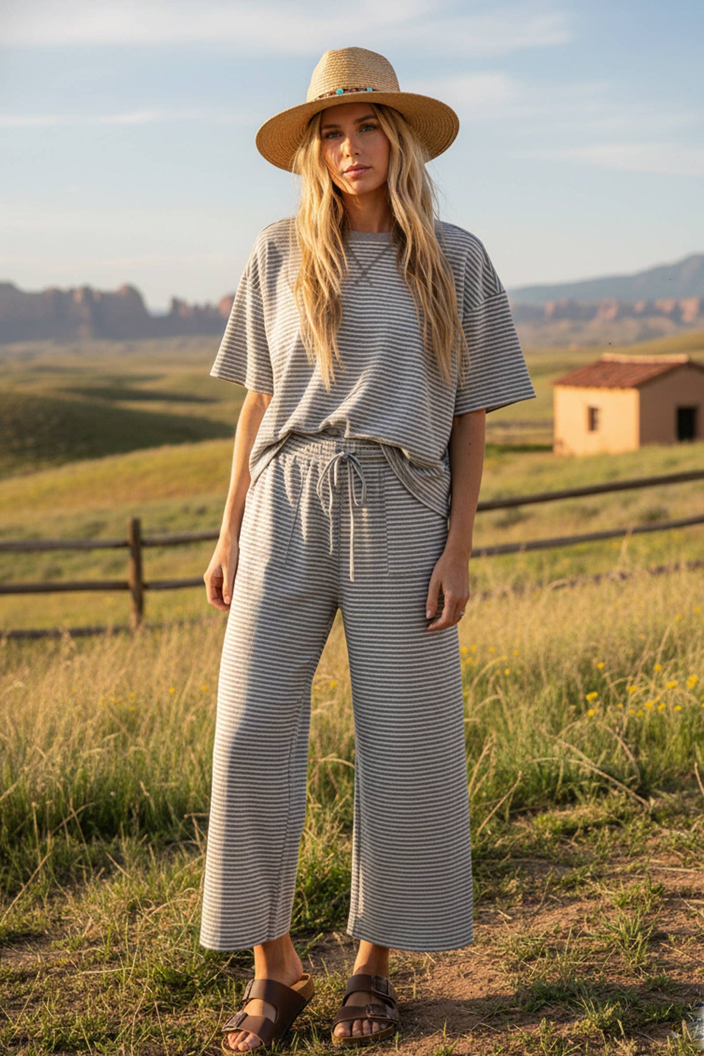 Sewn and Seen - Striped Knit Top and Pants Set