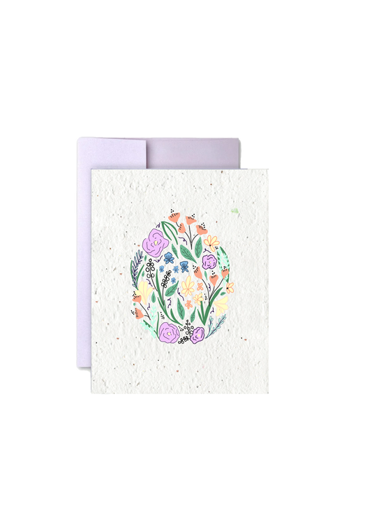 Artsy Em - Floral Easter Egg Blooms: Artisan Seed Paper Card