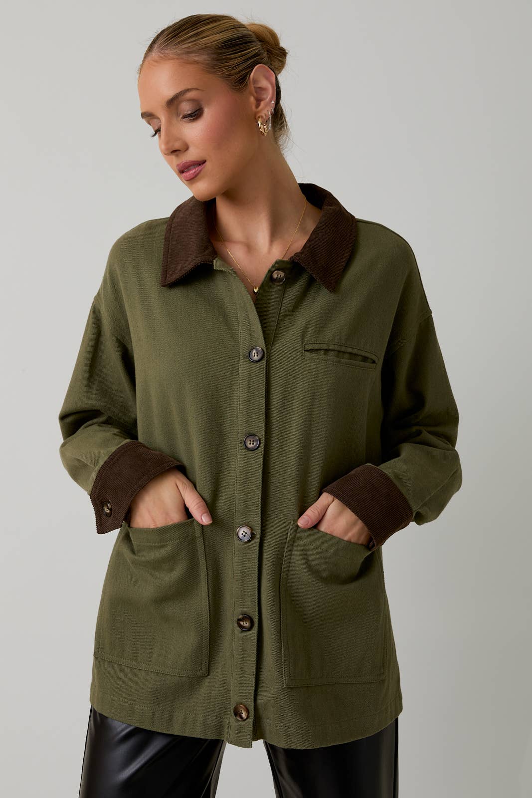Sunday Edition by LE LIS - BUTTON DOWN BARN JACKET