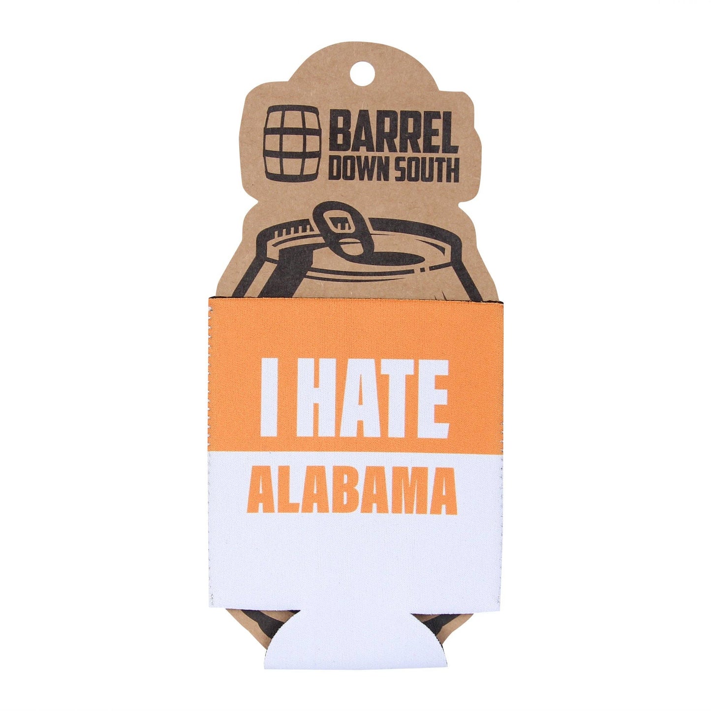 Barrel Down South - Orange/White I Hate Alabama Can Cooler