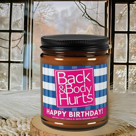 Nefer Designer Candles & Home Decor - Birthday Cake Back Body Hurts | Birthday Candles