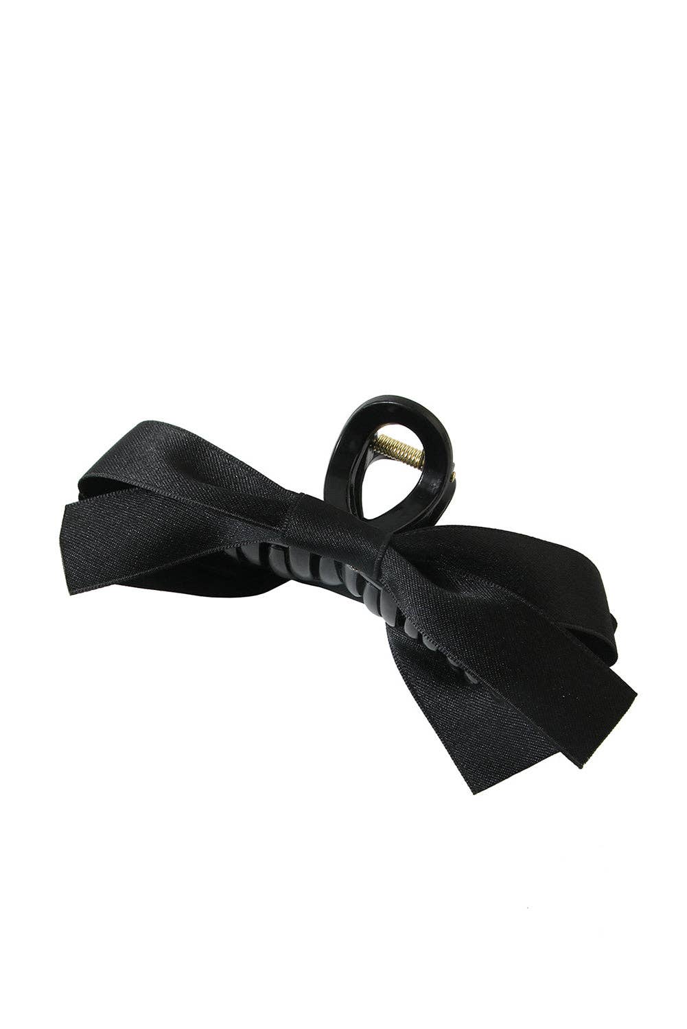 Lovesoft - Solid Color Bow Decor Large Hair Claw Clip