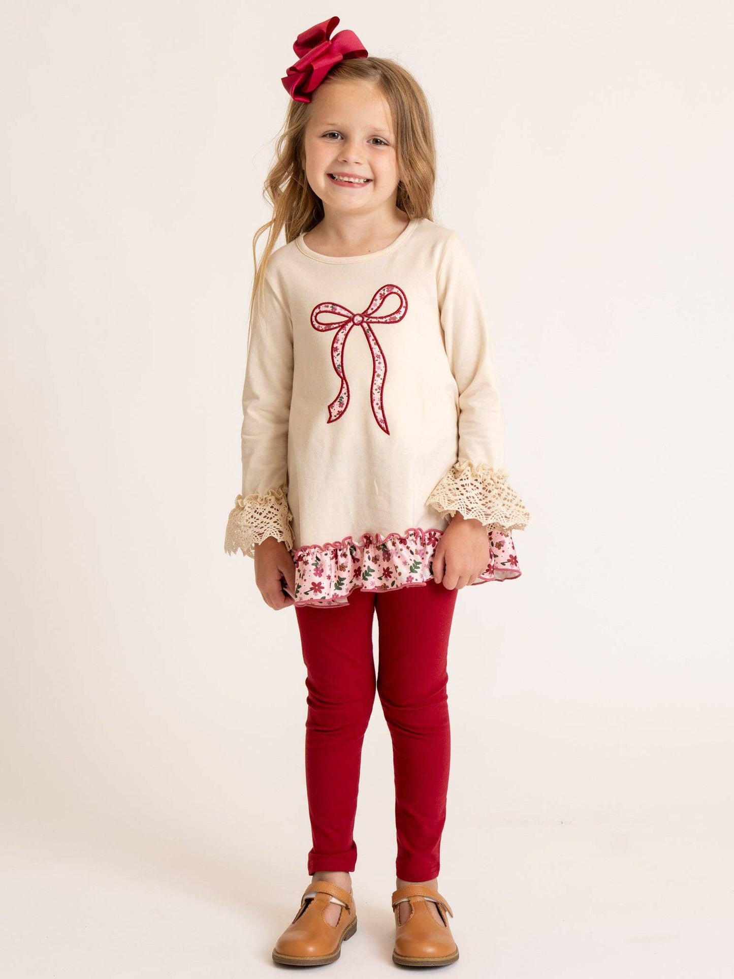 Marie Nicole Clothing - Blooming Fall Bow Ruffle Outfit