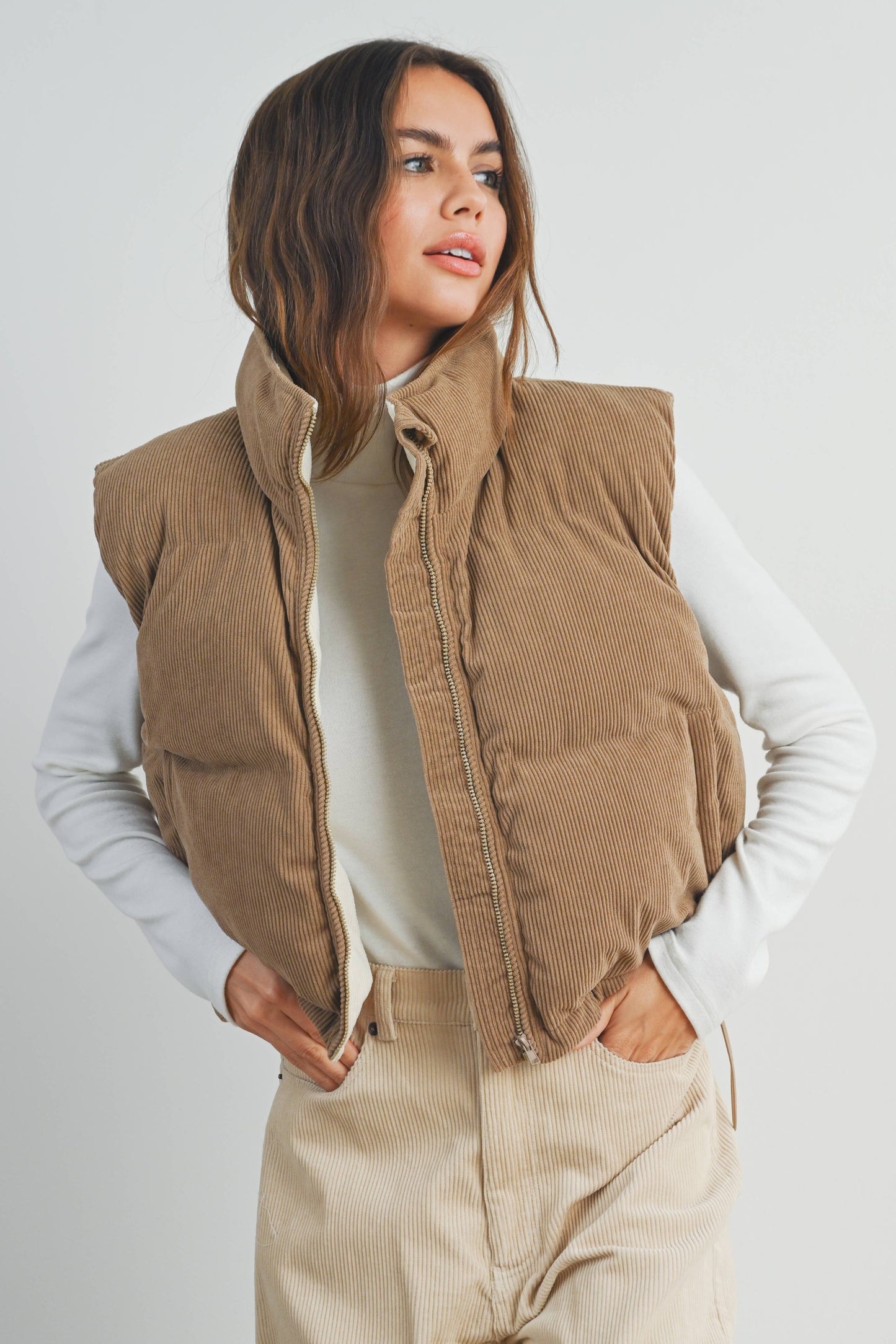 BUTTERMELON - FALL ADOREME CORDUROY PUFFER VEST - BMJ7242