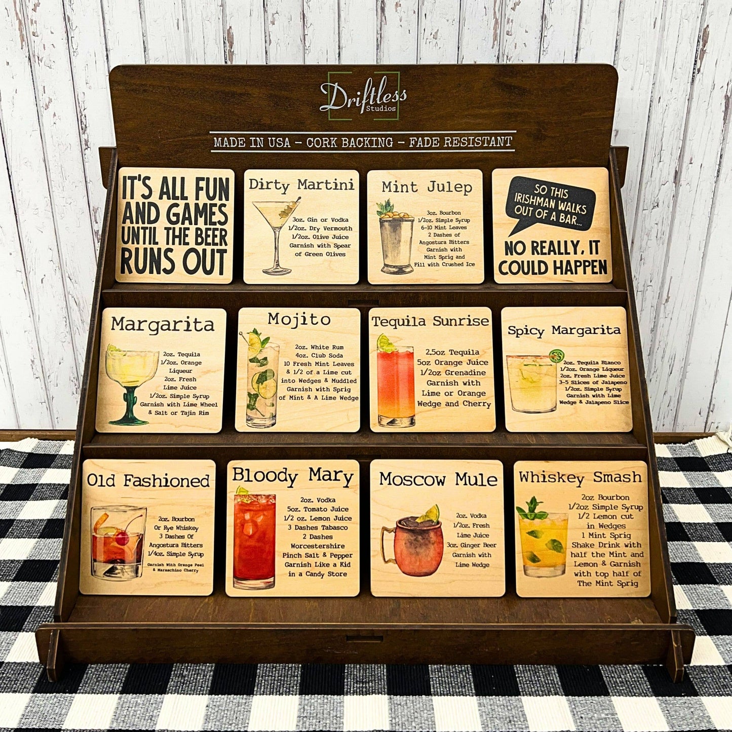 Driftless Studios - Bloody Mary Cocktail Wooden Bar Coaster