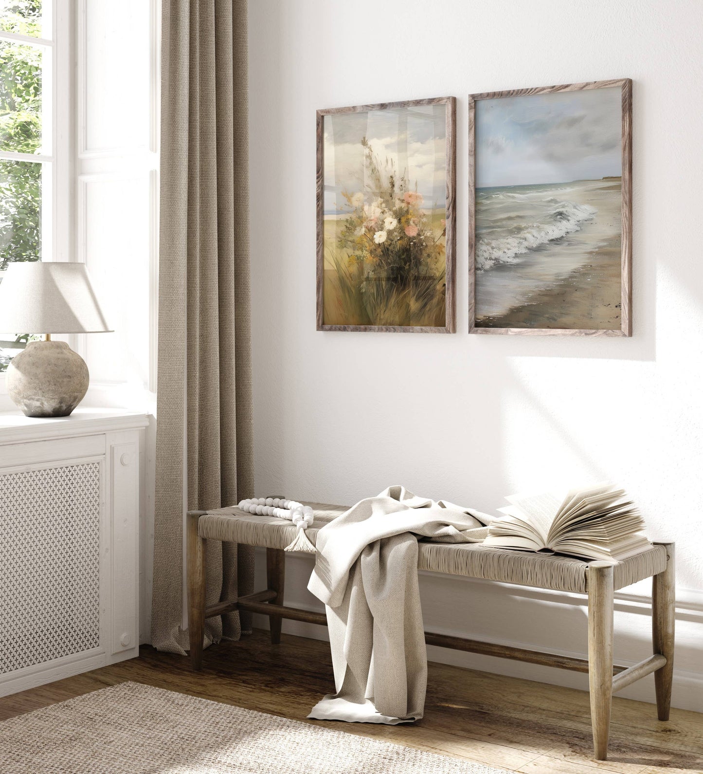 Porter Lane Home - Blue Floral Wallpaper Art Print