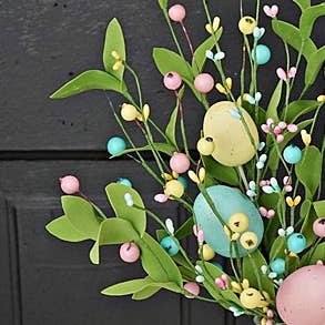 Holiday Depot Inc. - 27605- 16in Bush-Easter Eggs and Herb Leaves-