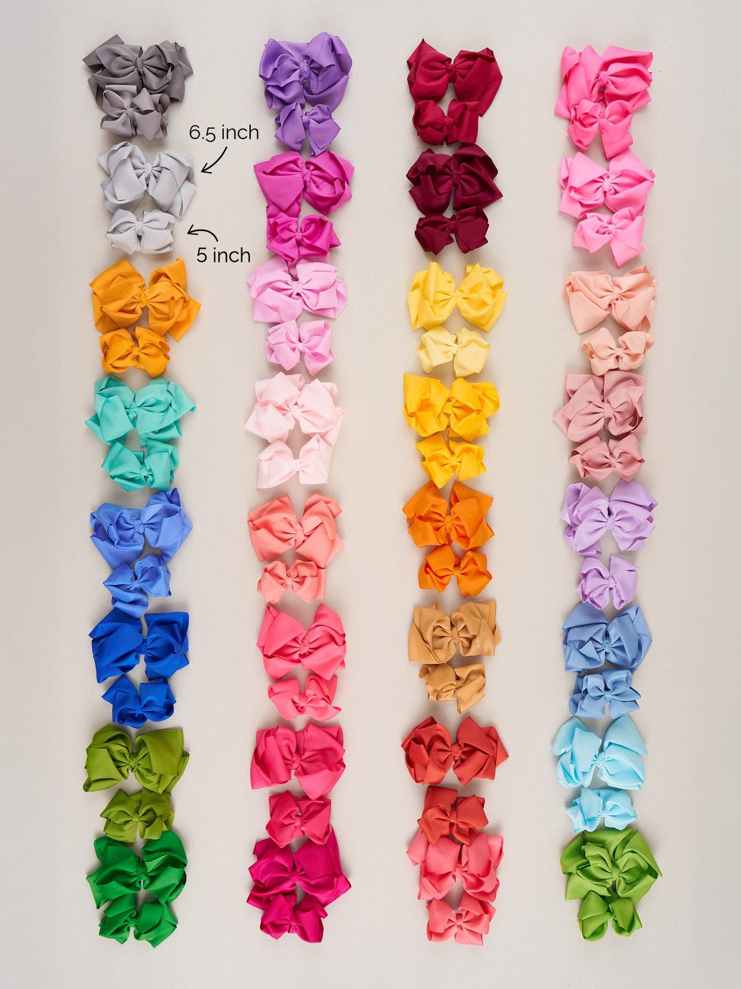 Marie Nicole Clothing - Double Layer Bows 6.5 Inch - 32 Colors Available