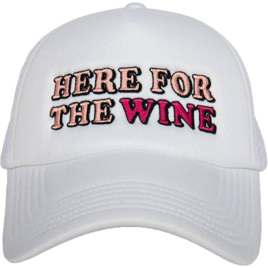 Katydid - Here For The Wine Trucker Hat (White Foam)
