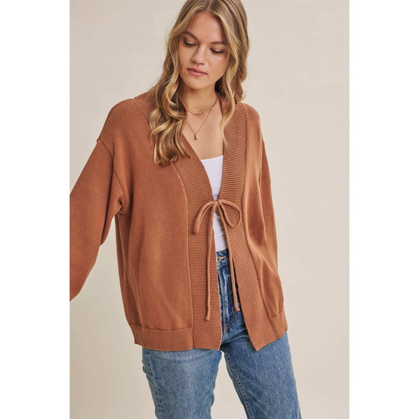 in february - SLOW GETAWAY SOFT COTTON VERSATILE SLOUCHY SWEATER CARDIGAN
