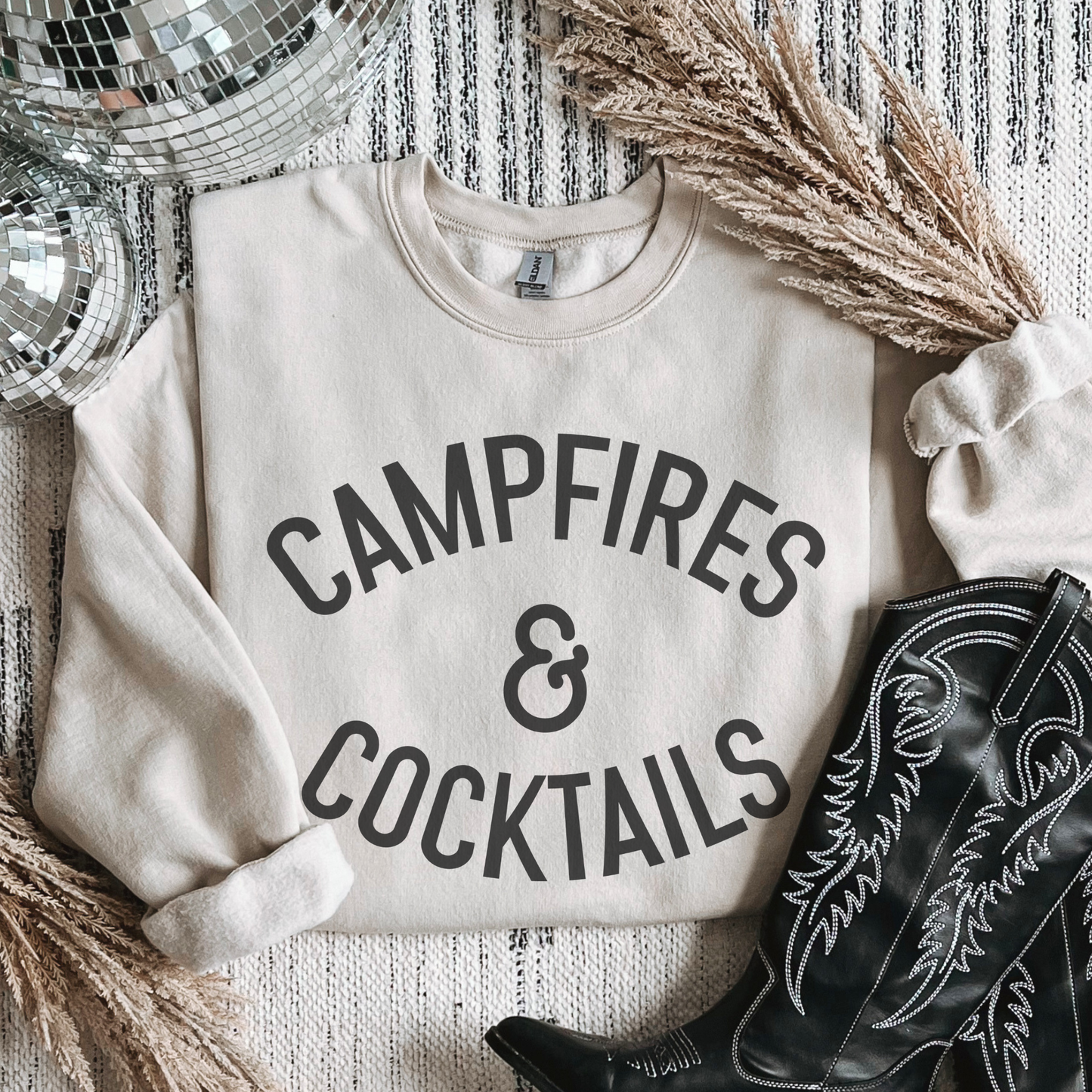 Trendznmore - Campfires and Cocktails Crewneck Sweatshirt