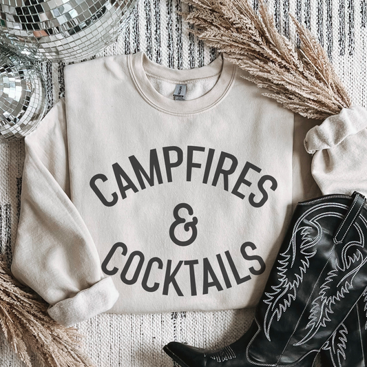 Trendznmore - Campfires and Cocktails Crewneck Sweatshirt
