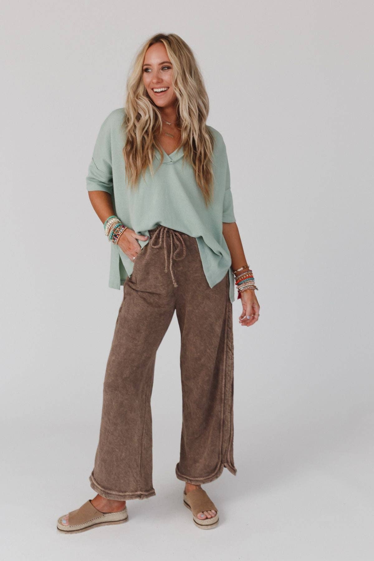 Three Bird Nest - So Comfy Wide Leg Full Pant - New Mocha