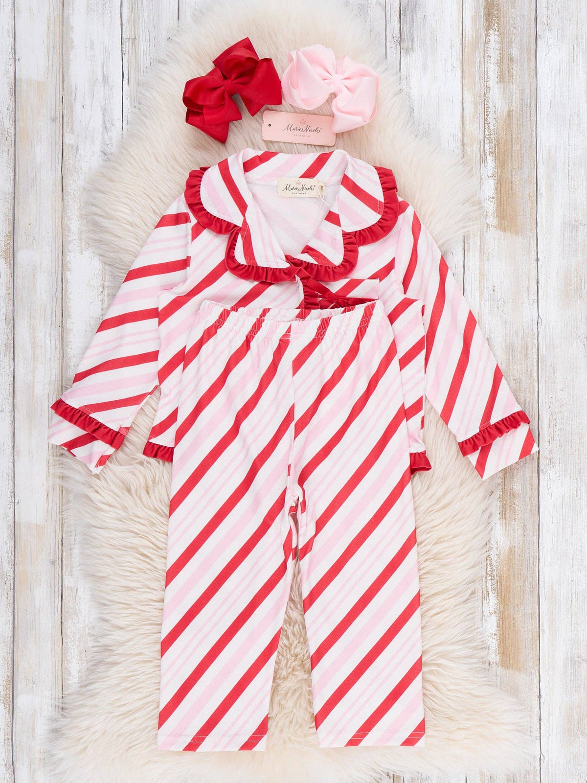 Marie Nicole Clothing - Peppermint Stripe Pajamas