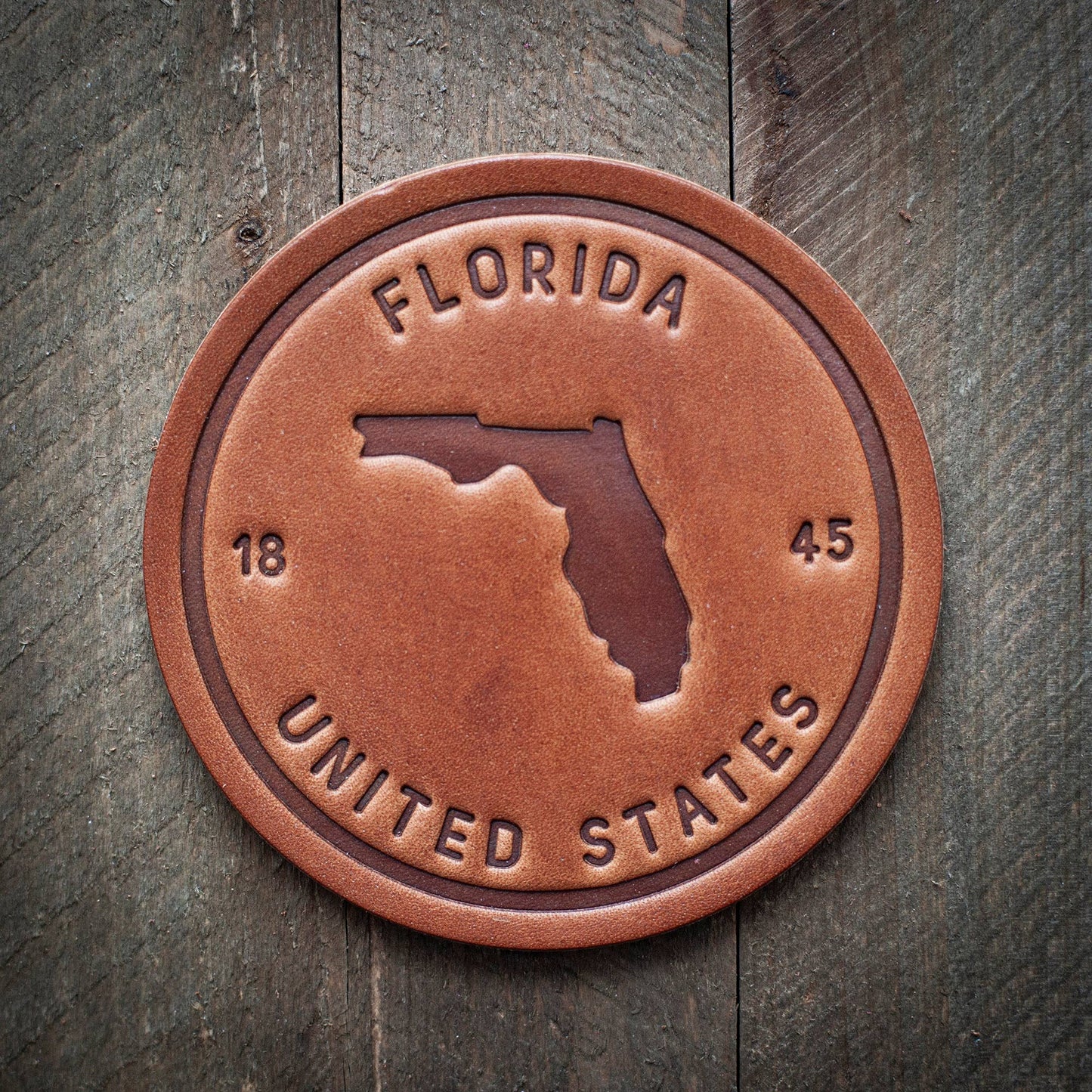 Sugarhouse Leather - Florida State Silhouette Leather Coaster