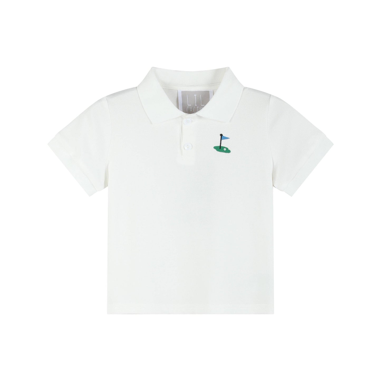 Lil Cactus - White Golf Tee Polo Shirt