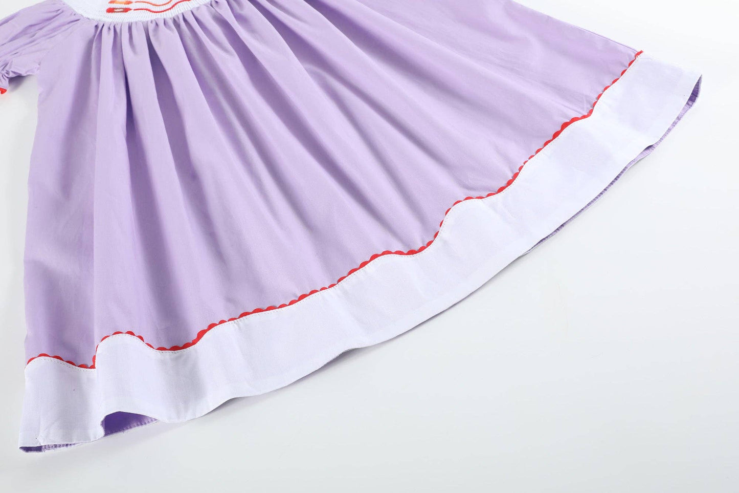 Lil Cactus - Purple Gingham Crayon Smocked Bishop Dress