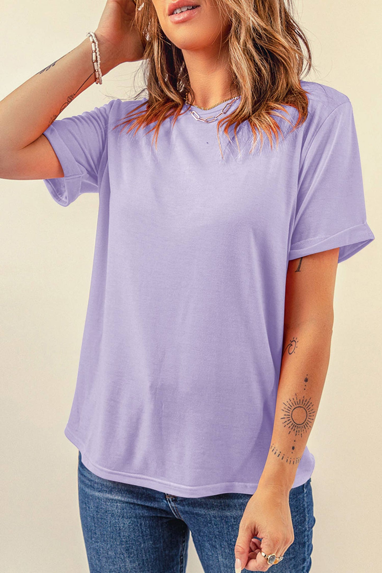 Little Daisy Closet - LDC Casual Plain Crew Neck Tee