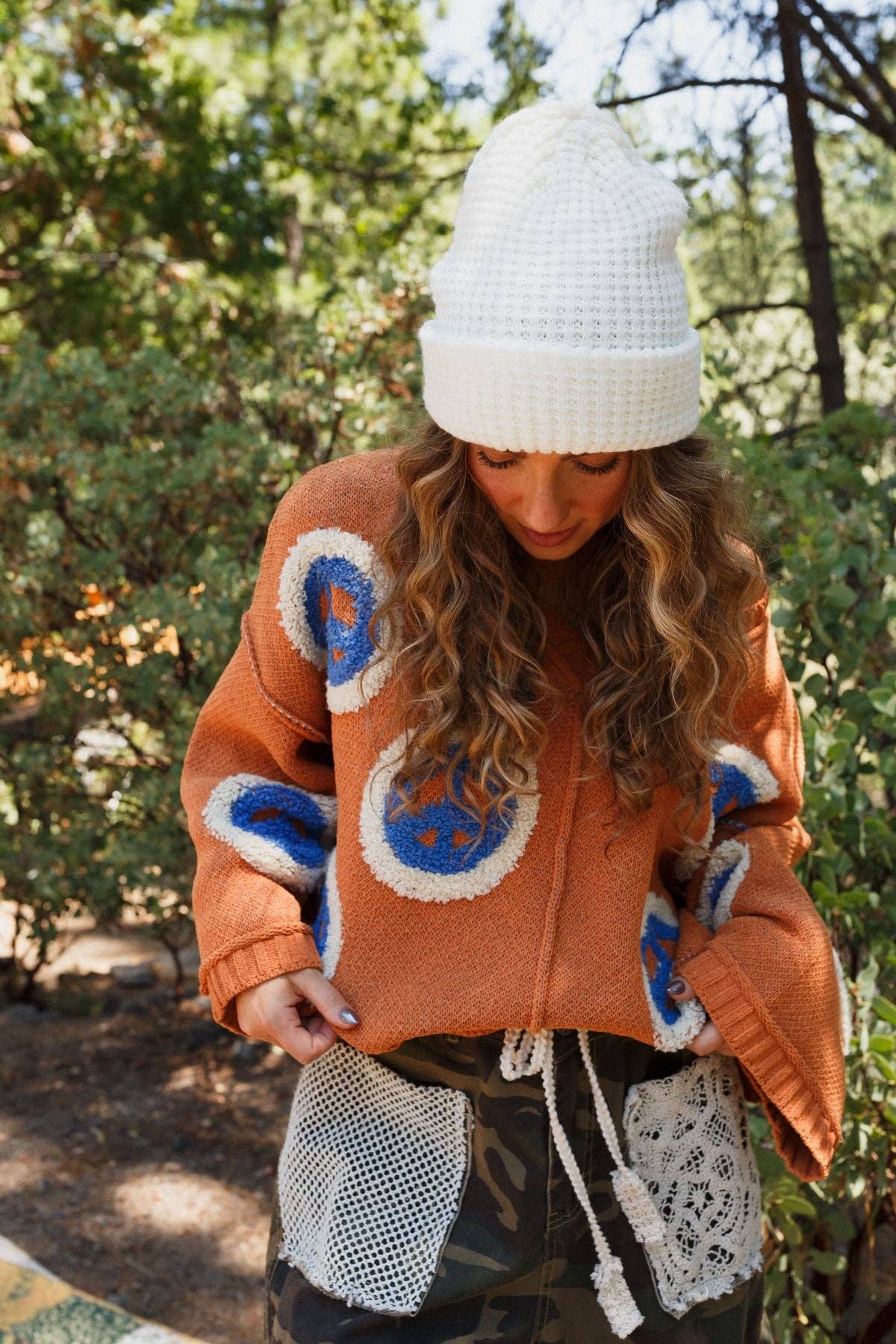 Three Bird Nest - Maybelle Waffle Beanie - Ivory