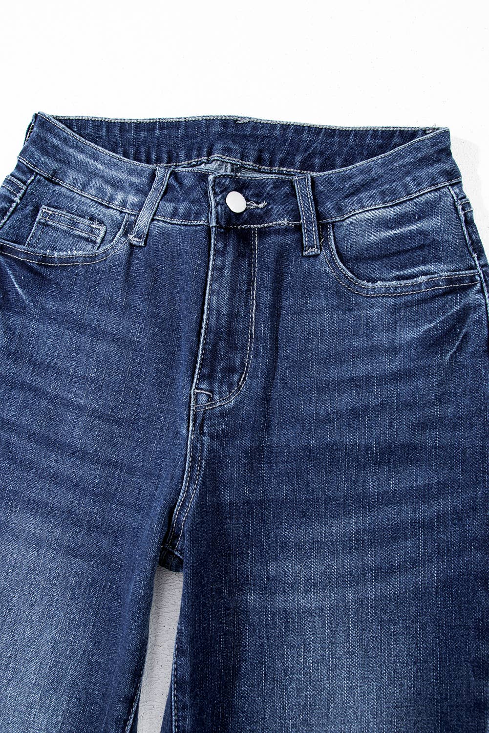 Lovesoft - Sail Blue Mineral Wash Raw Hem High Waist Flared Jeans