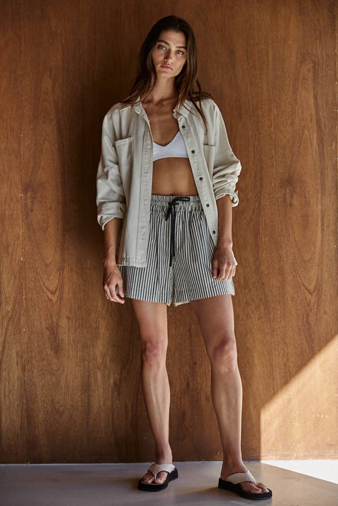 By Together - BD259 | Denim Cotton Button Down Jacket