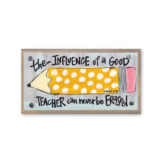 Baxter & Me - Teacher Pencil Driftwood Happy Block