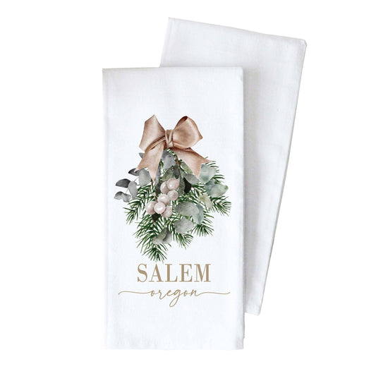 Porter Lane Home - Custom Christmas Floral Tea Towel