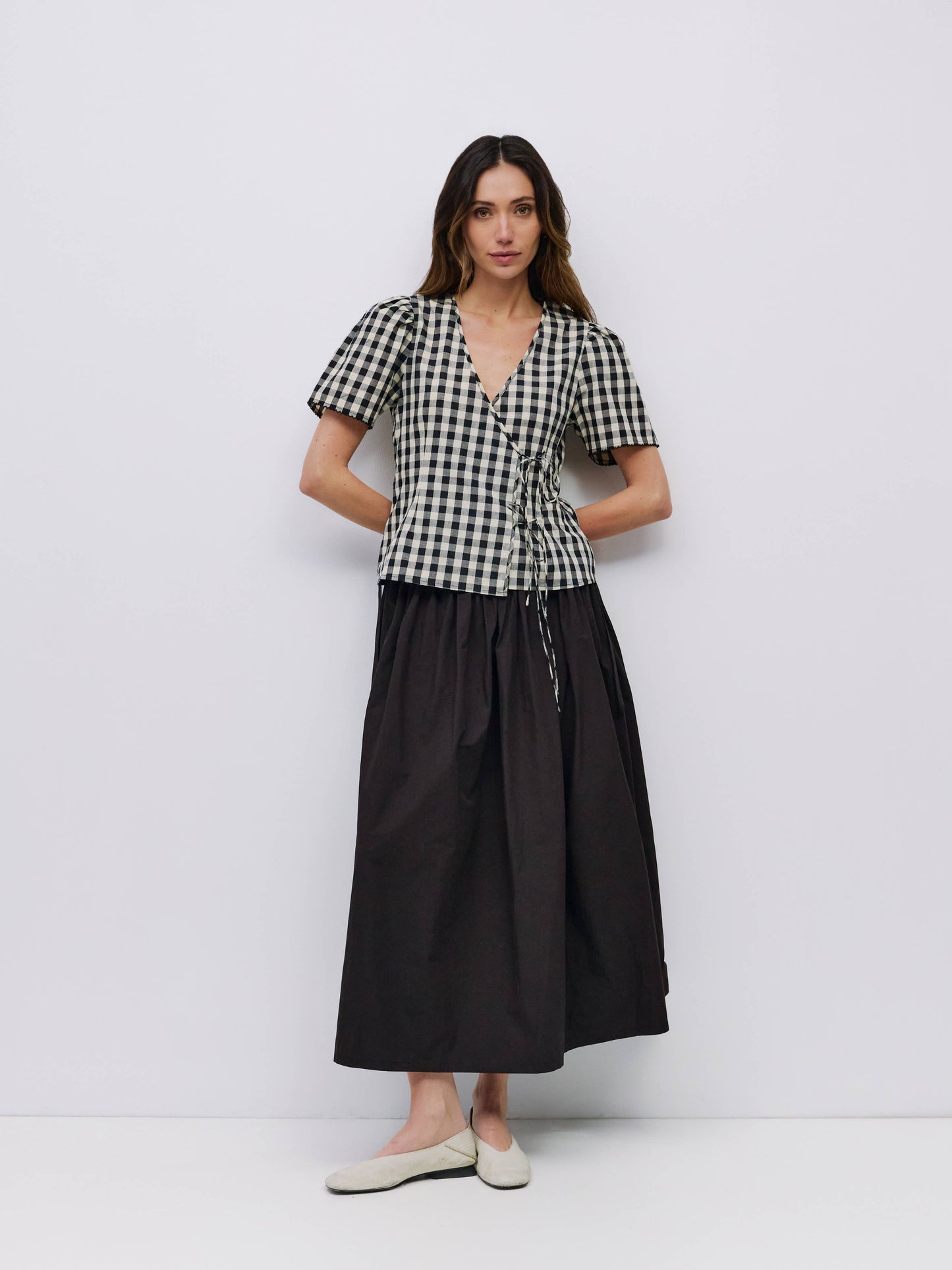 MOD REF - The Bridget Top | Gingham Tie Front Blouse