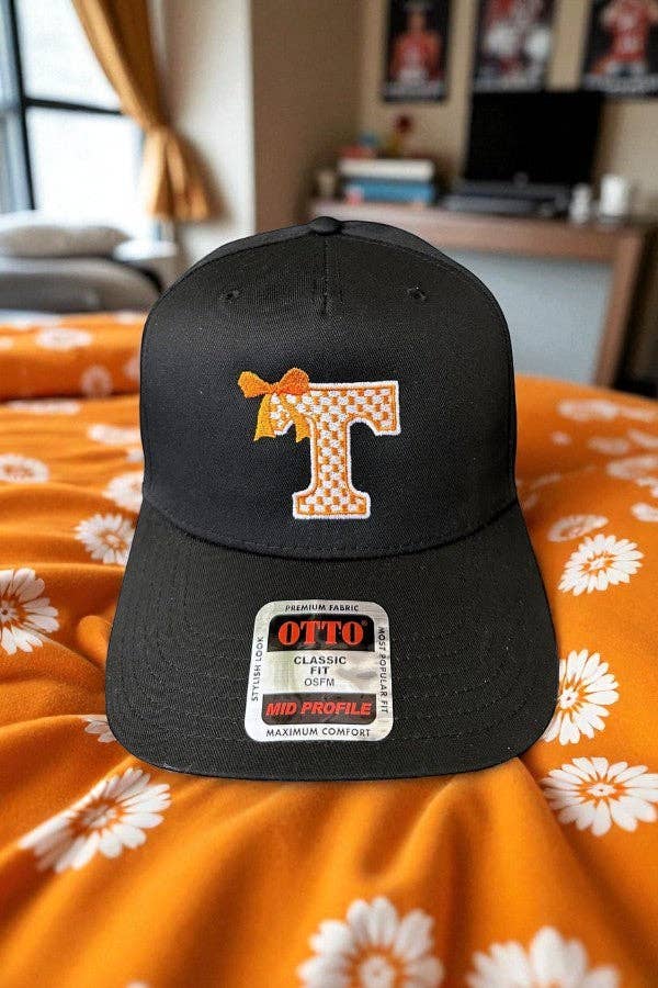 Nash Grey - Vols T with Bow Black Canvas Embroidered Hat