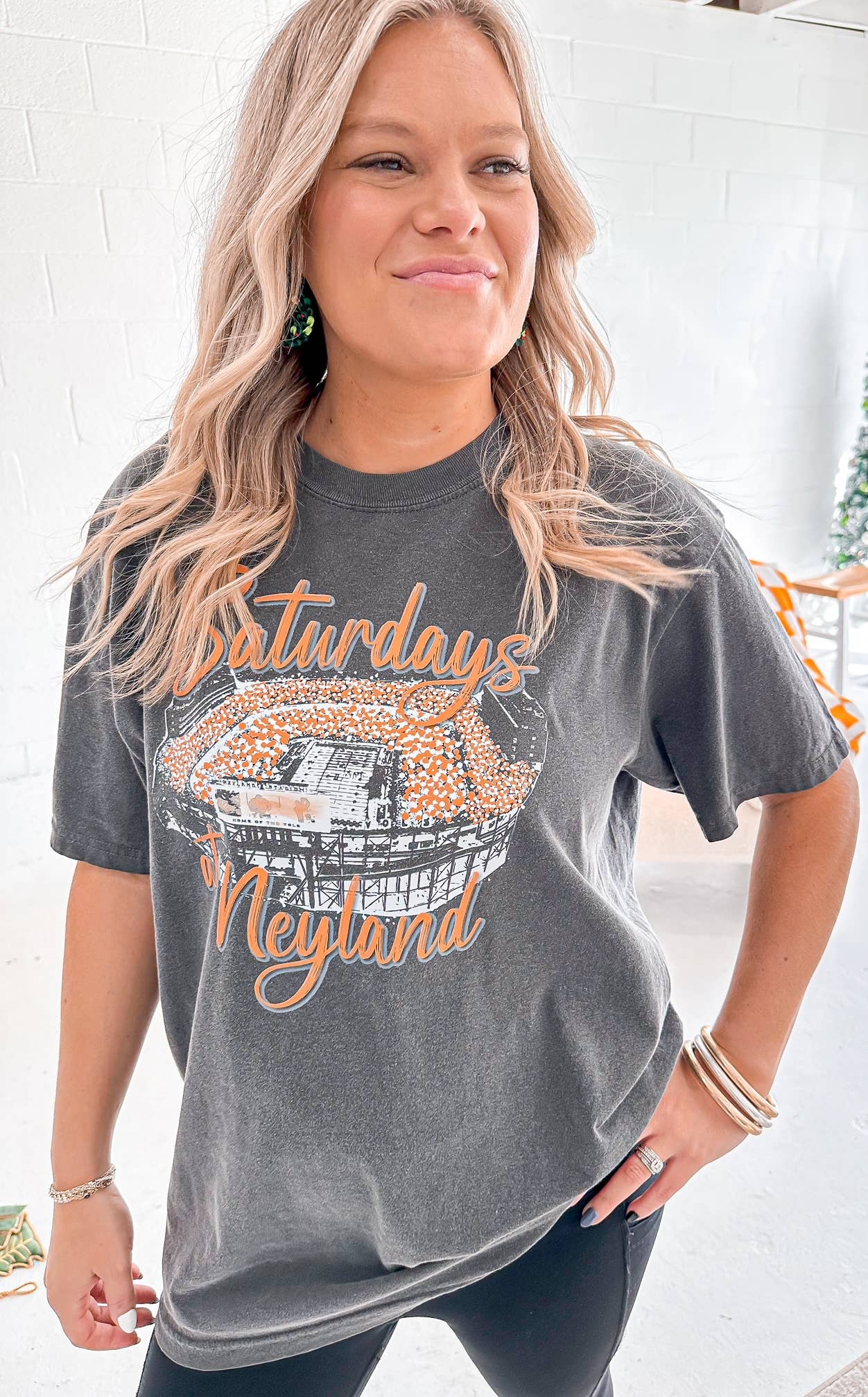 Wicker Road Boutique - Saturdays at Neyland - Comfort Colors Tee in Pepper