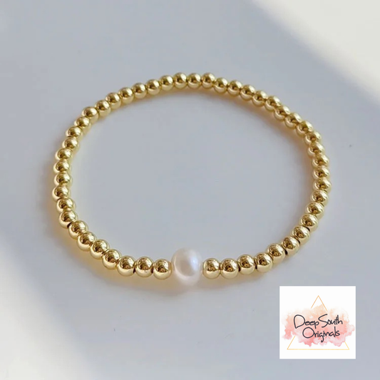 Deep South Originals, LLC - Freshwater Pearl and Beaded Bracelet ~ Deep South Originals