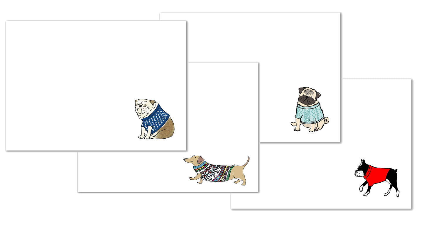 mollyOcards - Dogs in Sweaters Stationery