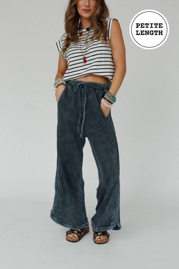 Three Bird Nest - So Comfy Wide Leg Pant Petite Length - New Navy