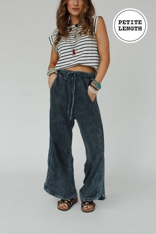 Three Bird Nest - So Comfy Wide Leg Pant Petite Length - New Navy