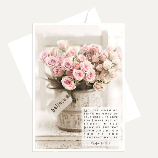 Bellflower Girl - Let The Morning Bring Word - Psalm 143 Faith Friendship Card