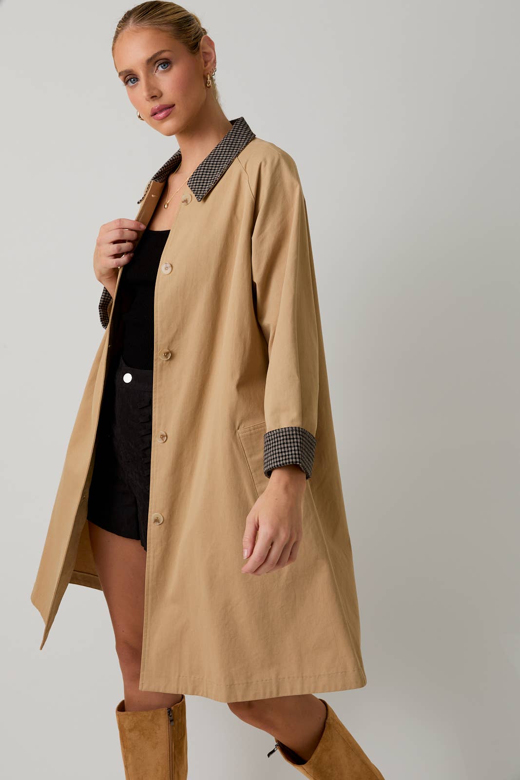 Sunday Edition by LE LIS - A LINE LONG SLEEVE TRENCH COAT