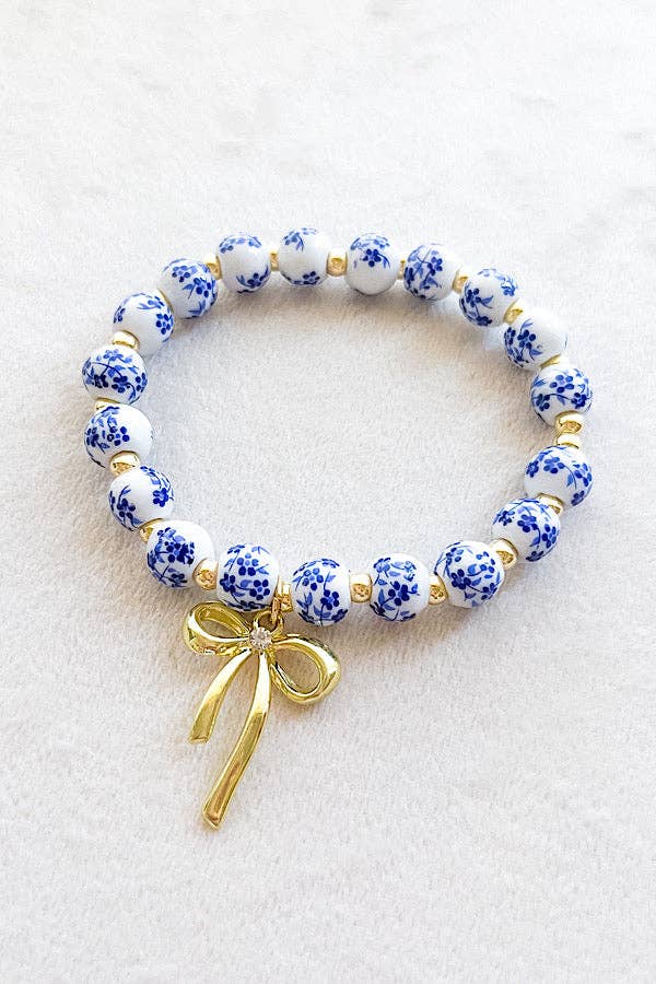 Nash Grey - Jen Floral Bow Beaded Bracelets